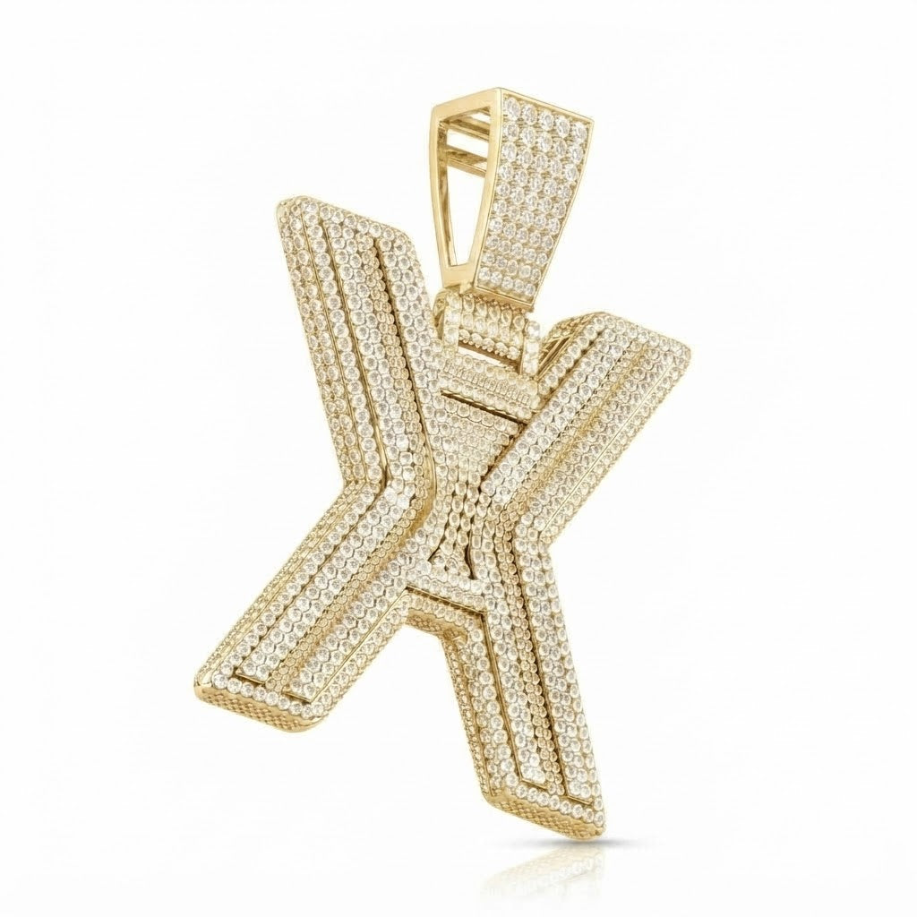 Custom "X" Letter Diamond Pendant