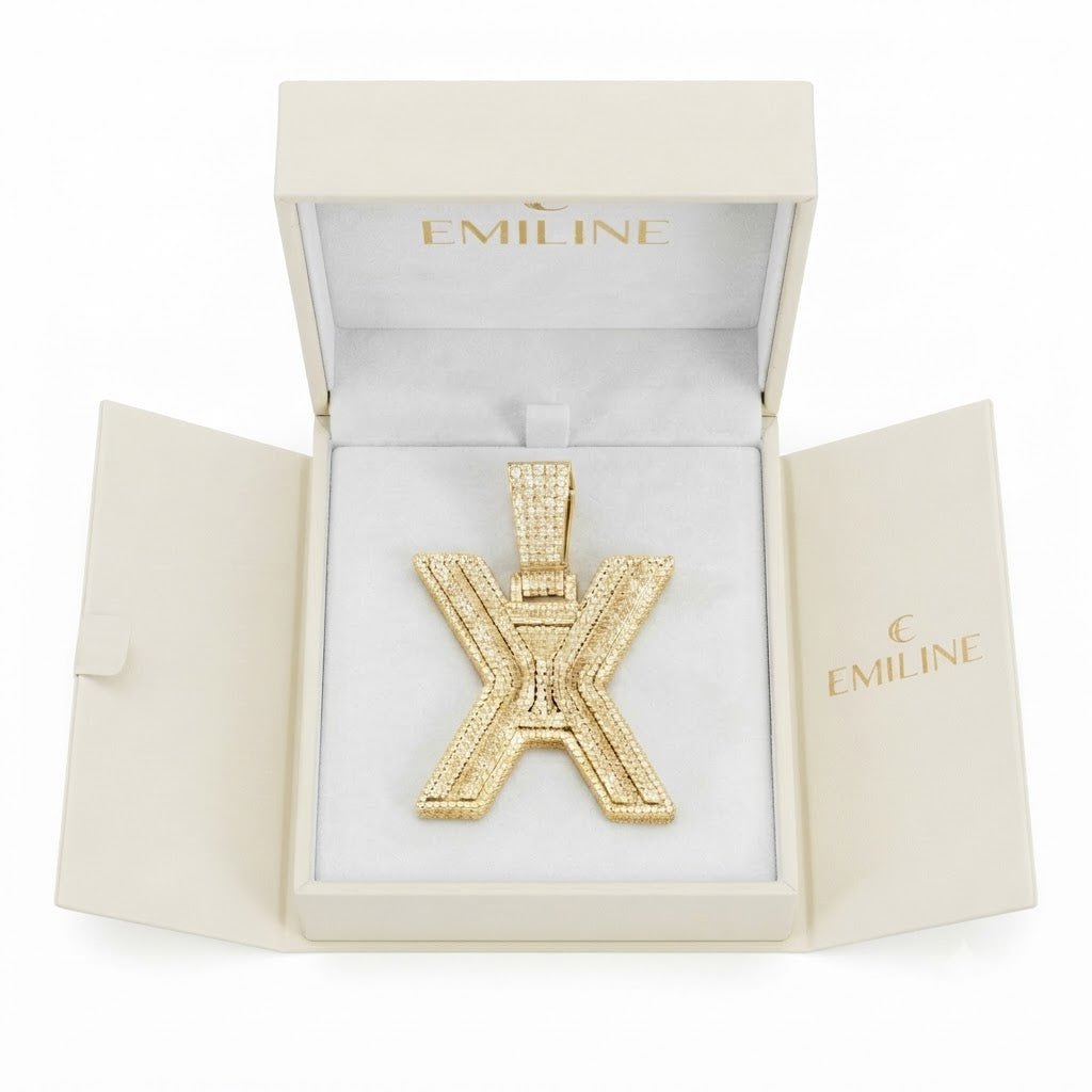 Custom "X" Letter Diamond Pendant
