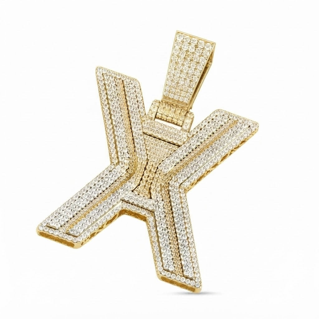 Custom "X" Letter Diamond Pendant