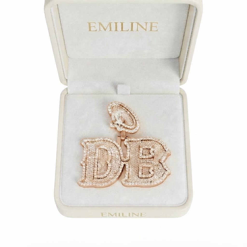 Custom DB Letter Diamond Pendant