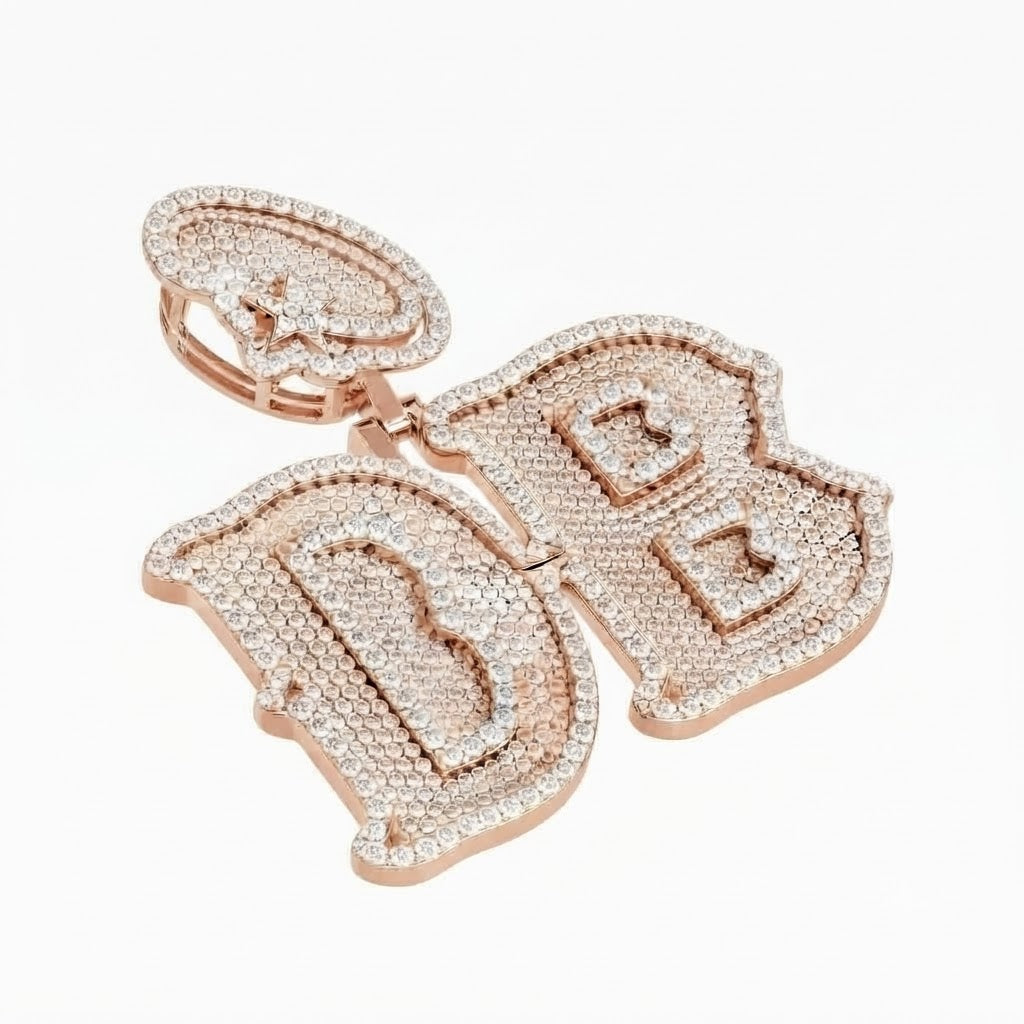 Custom DB Letter Diamond Pendant