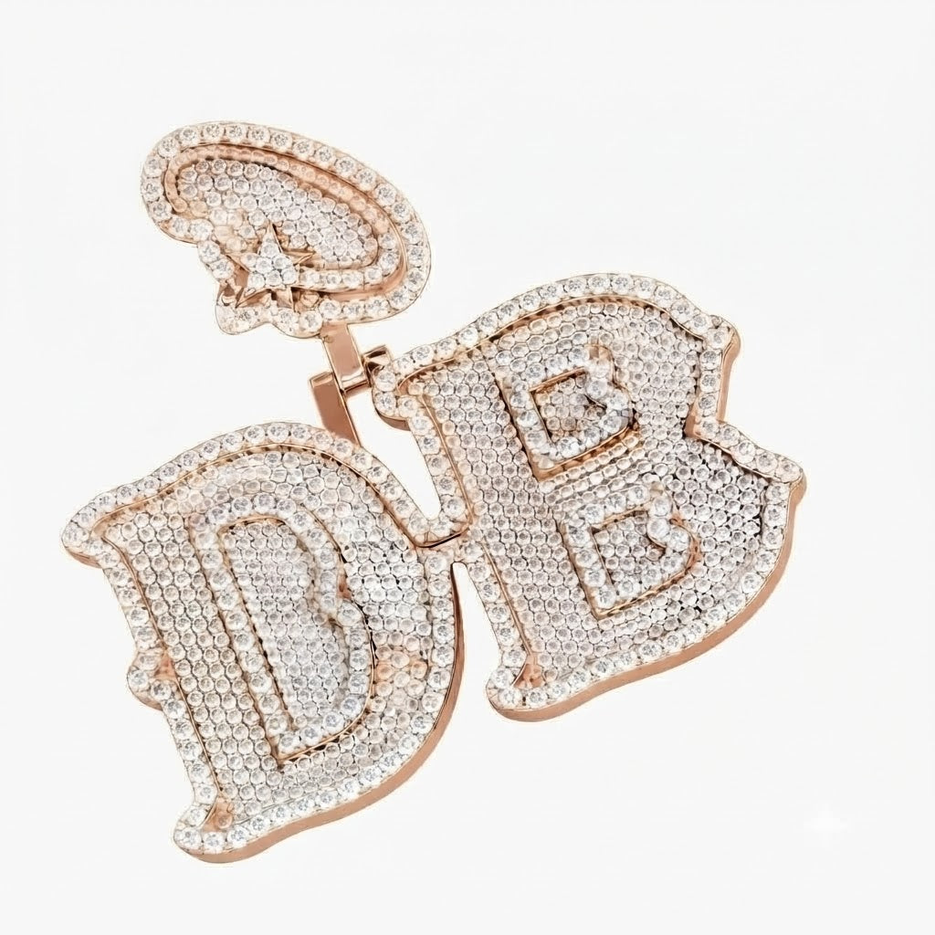 Custom DB Letter Diamond Pendant