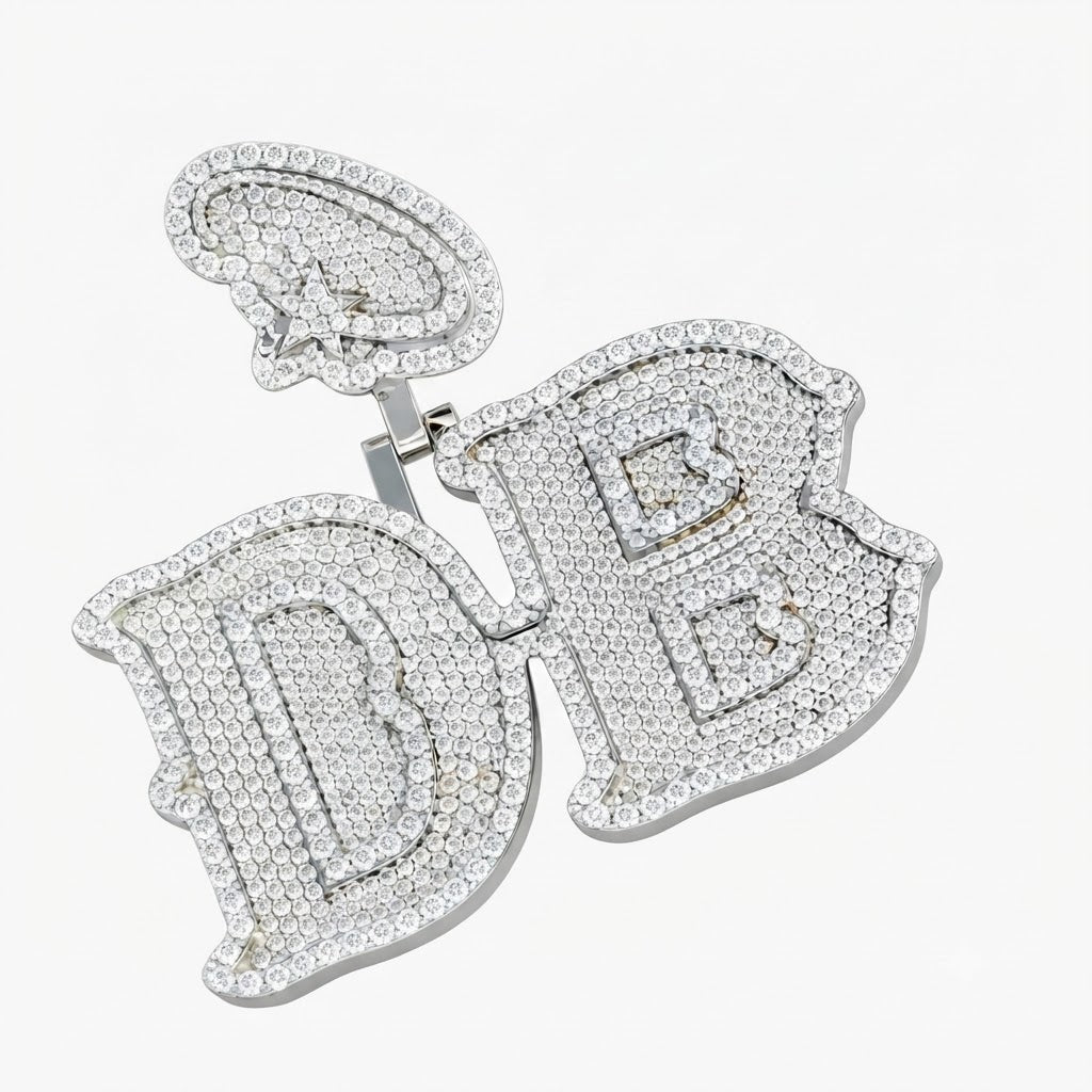 Custom DB Letter Diamond Pendant