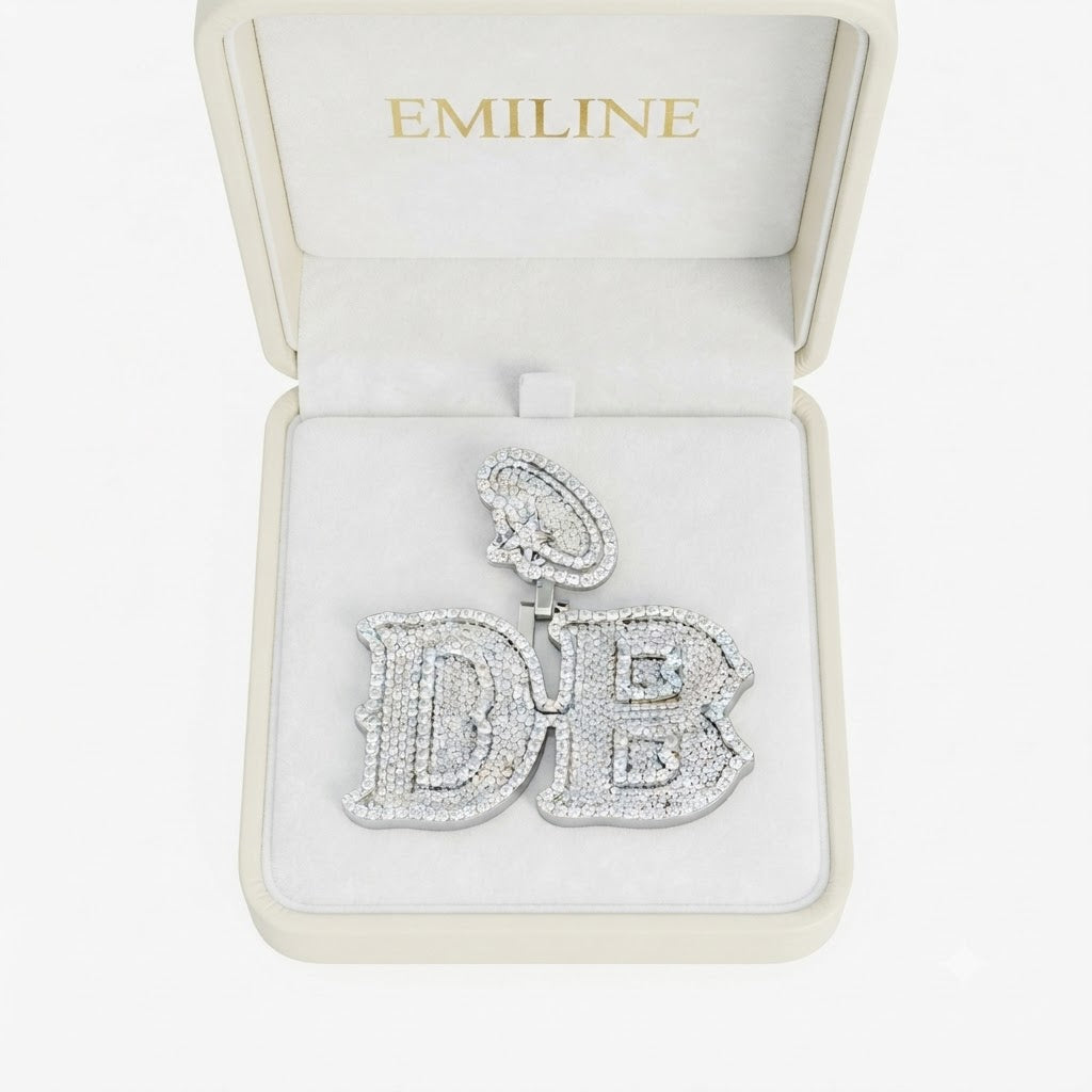 Custom DB Letter Diamond Pendant