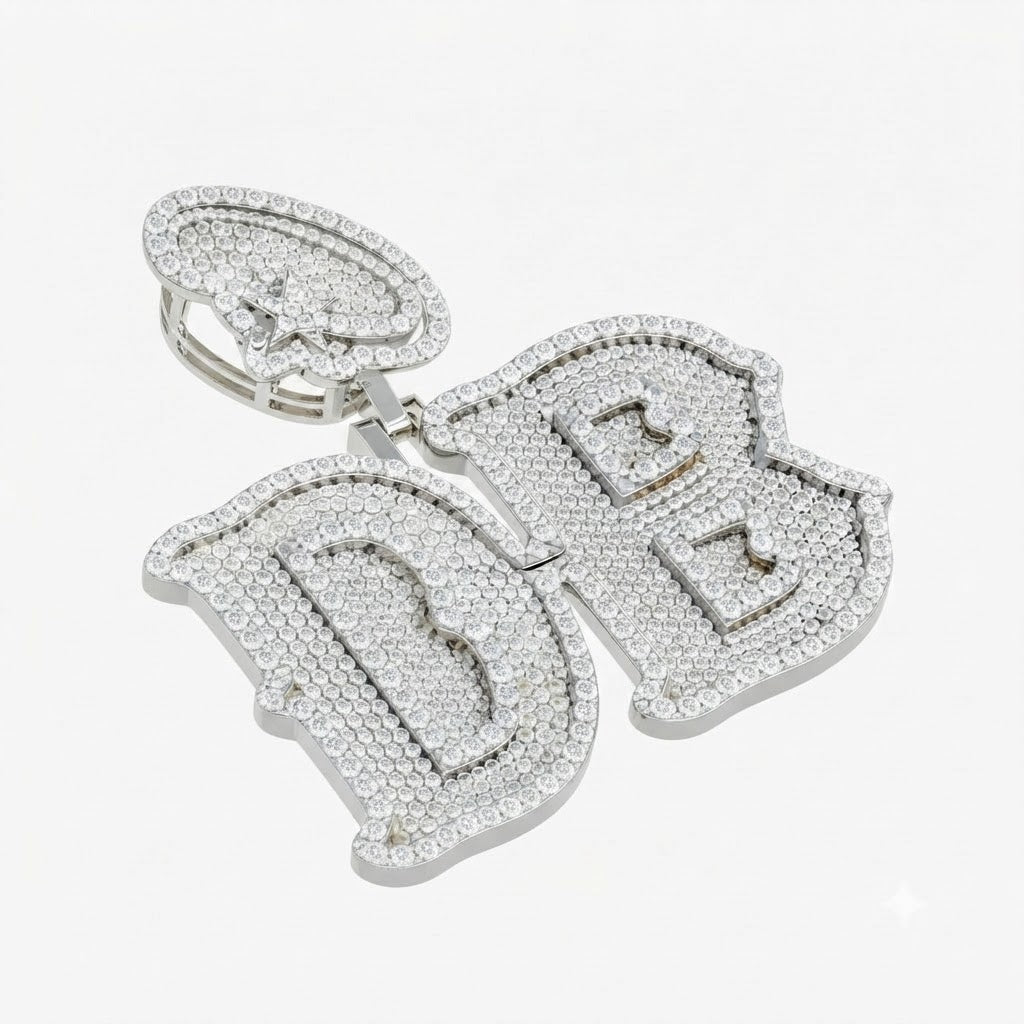 Custom DB Letter Diamond Pendant