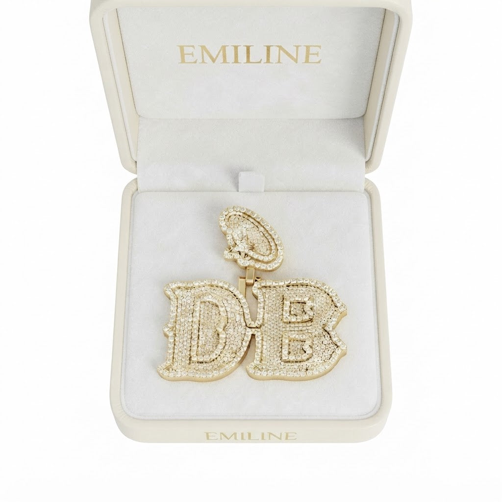 Custom DB Letter Diamond Pendant
