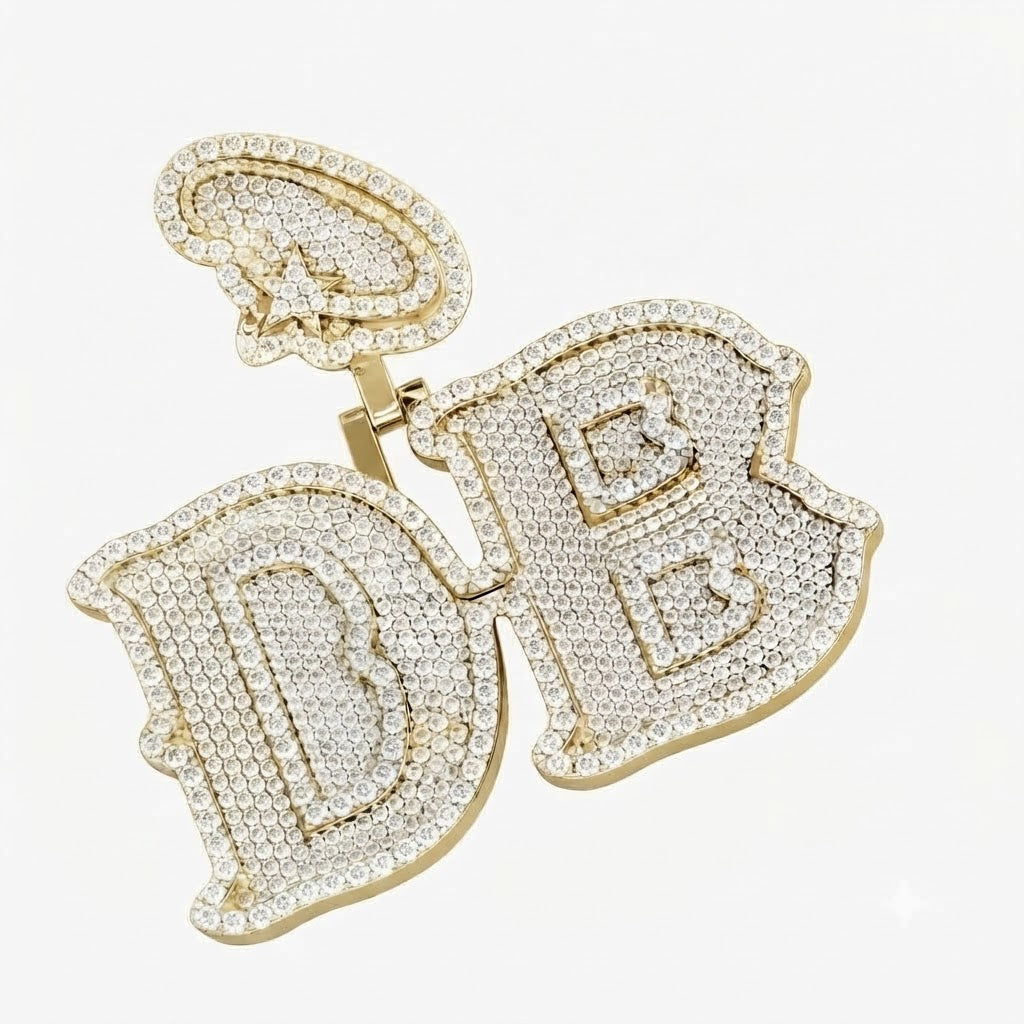 Custom DB Letter Diamond Pendant