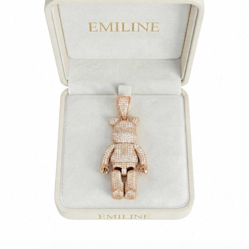 Bearbrick Style Bear Diamond Pendant