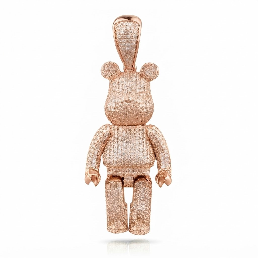 Bearbrick Style Bear Diamond Pendant