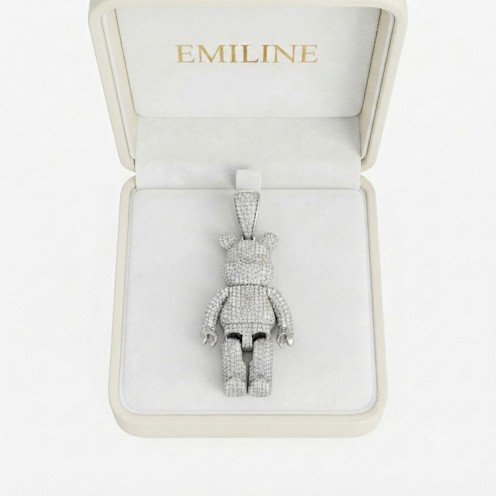Bearbrick Style Bear Diamond Pendant