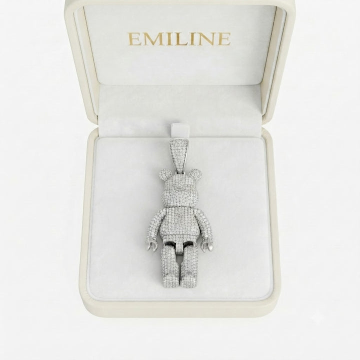 Bearbrick Style Bear Diamond Pendant