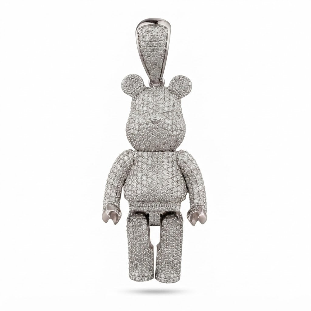 Bearbrick Style Bear Diamond Pendant