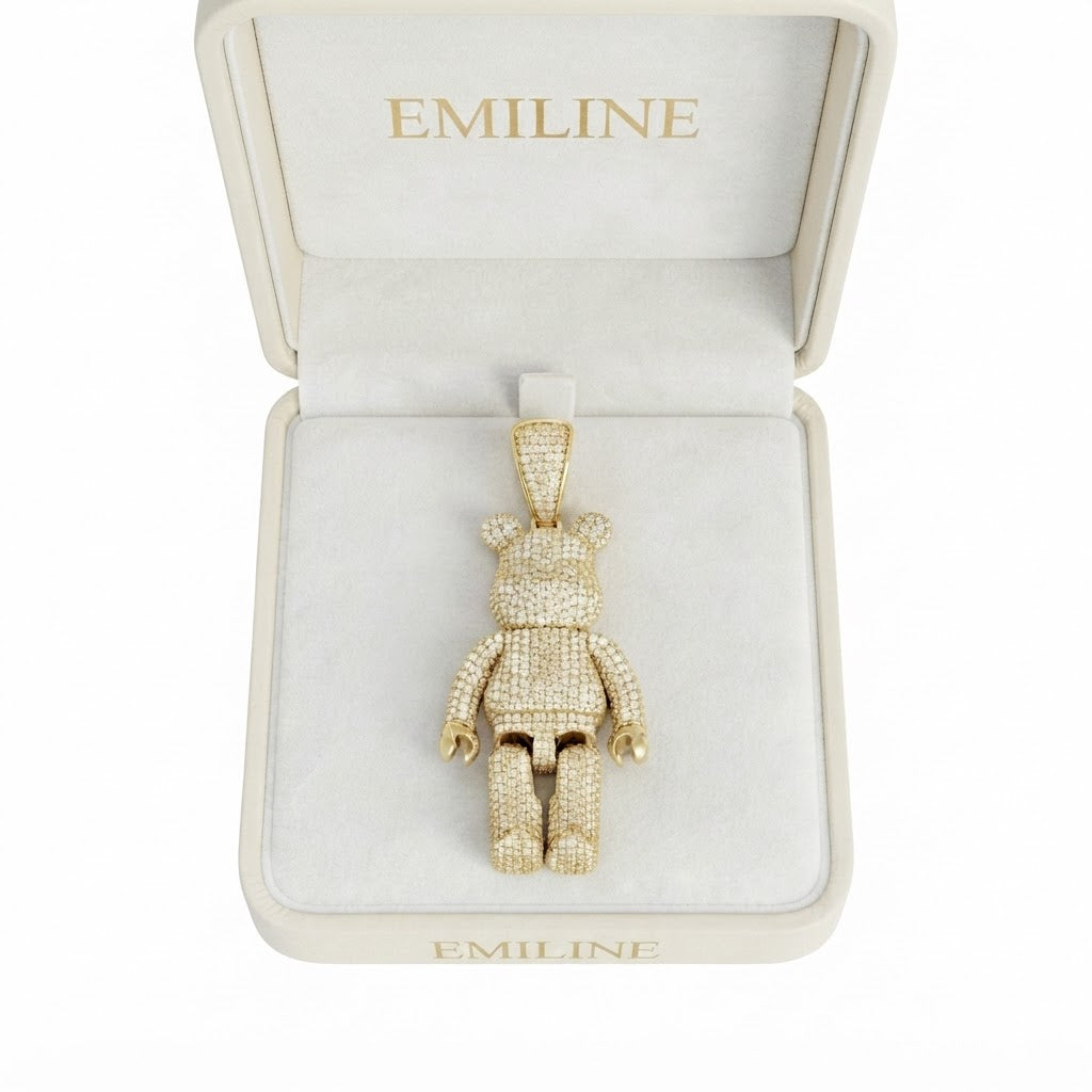 Bearbrick Style Bear Diamond Pendant