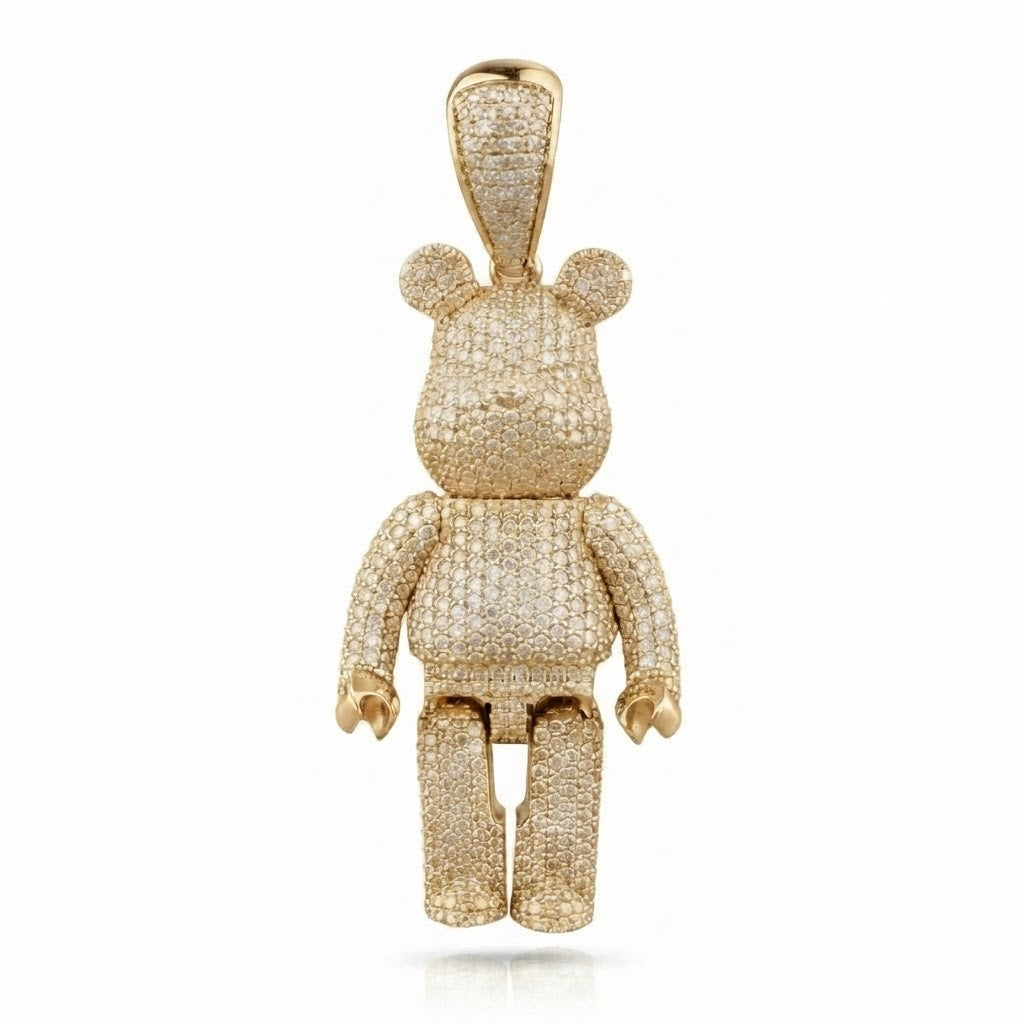 Bearbrick Style Bear Diamond Pendant