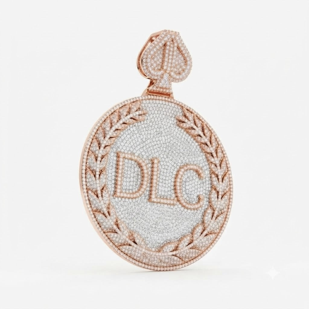 DLC Laurel Wreath Spade Diamond Pendant