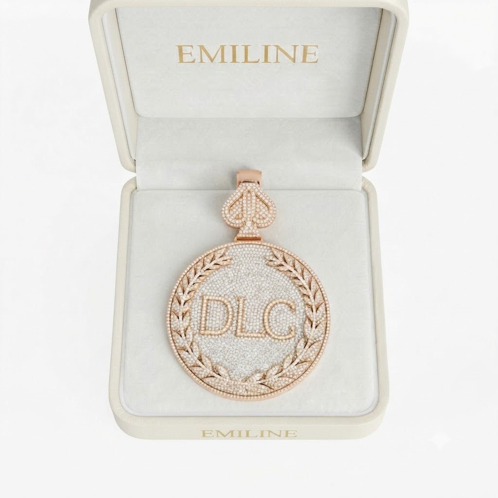 DLC Laurel Wreath Spade Diamond Pendant