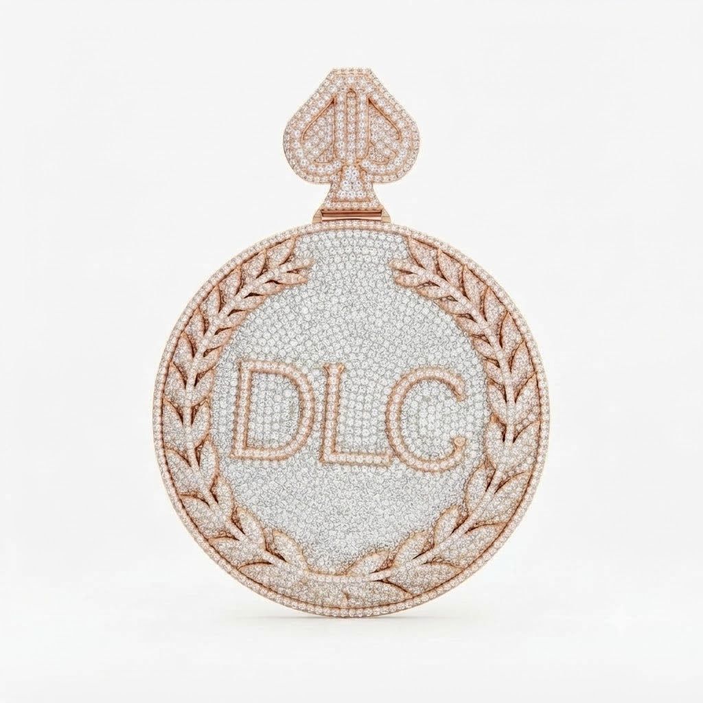 DLC Laurel Wreath Spade Diamond Pendant