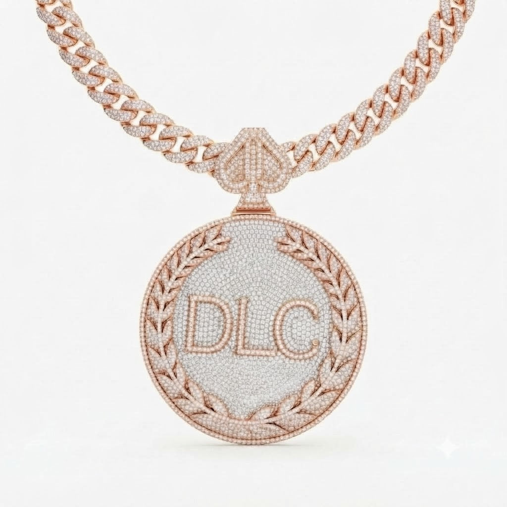DLC Laurel Wreath Spade Diamond Pendant