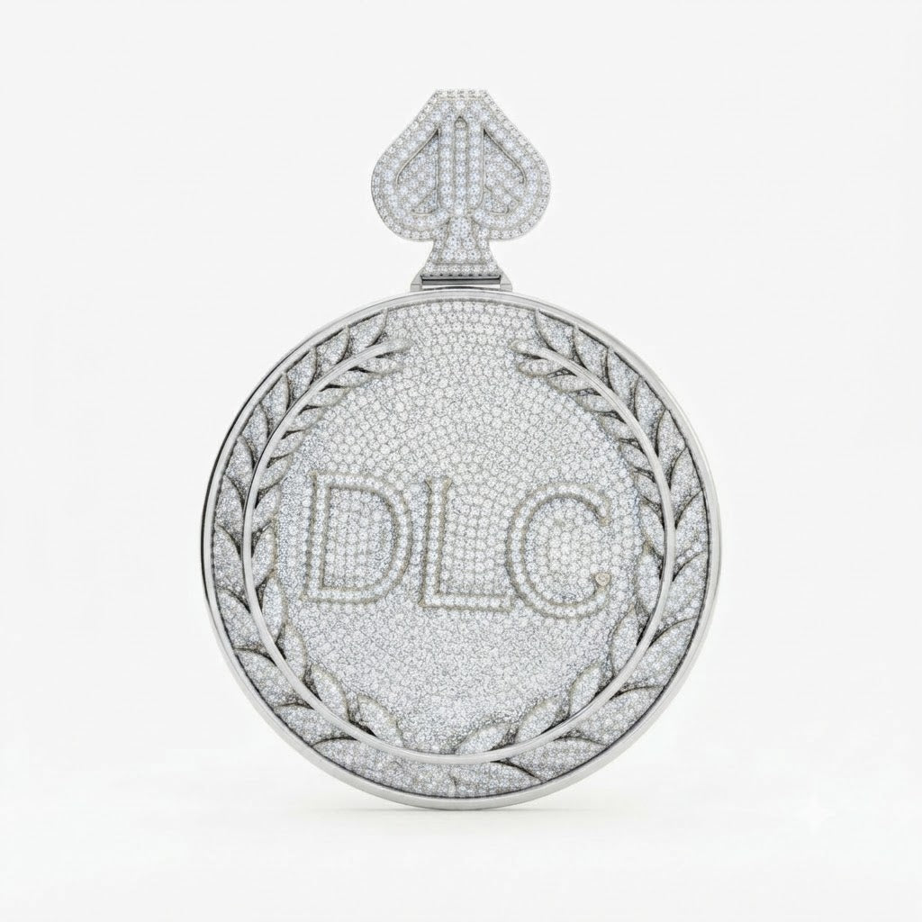 DLC Laurel Wreath Spade Diamond Pendant