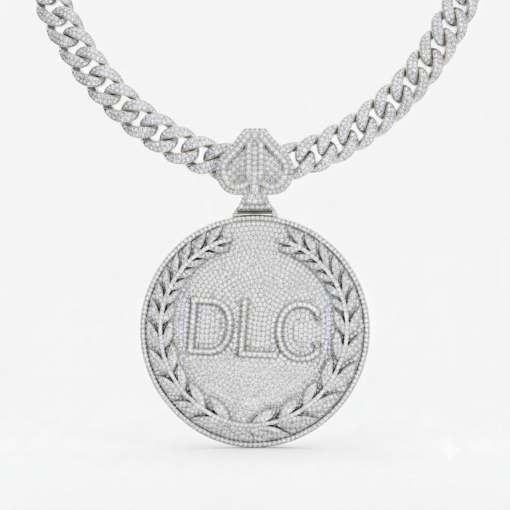 DLC Laurel Wreath Spade Diamond Pendant