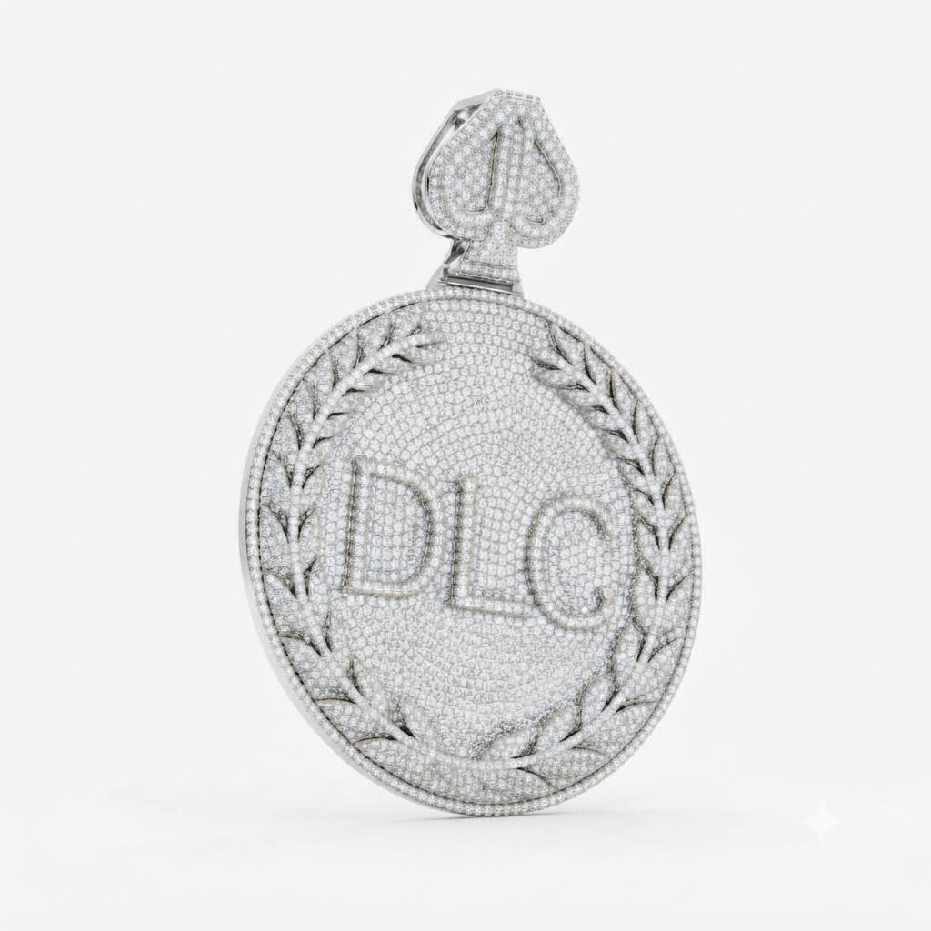 DLC Laurel Wreath Spade Diamond Pendant