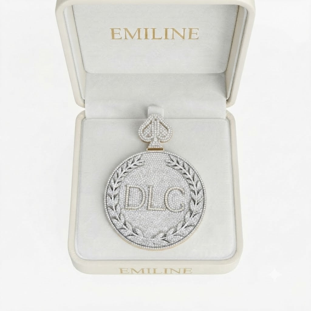 DLC Laurel Wreath Spade Diamond Pendant