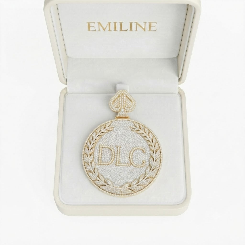 DLC Laurel Wreath Spade Diamond Pendant