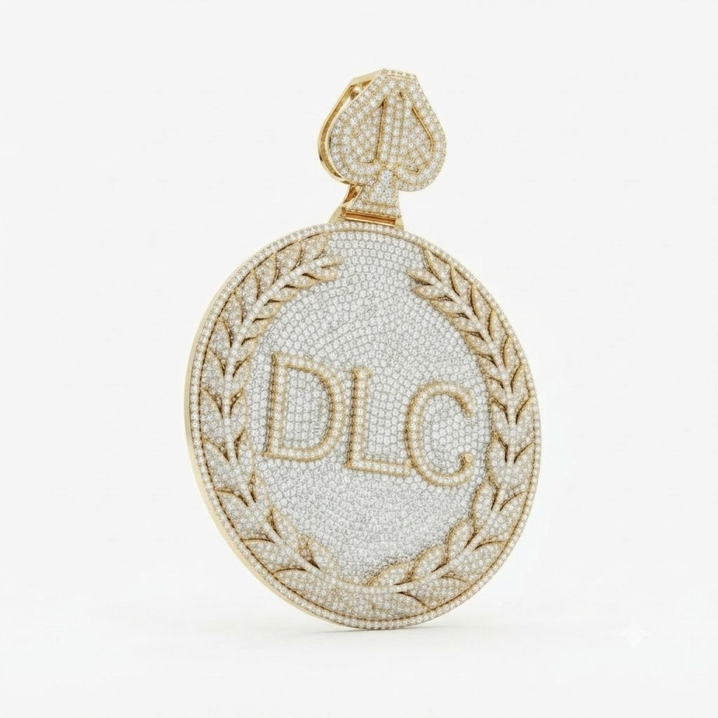 DLC Laurel Wreath Spade Diamond Pendant