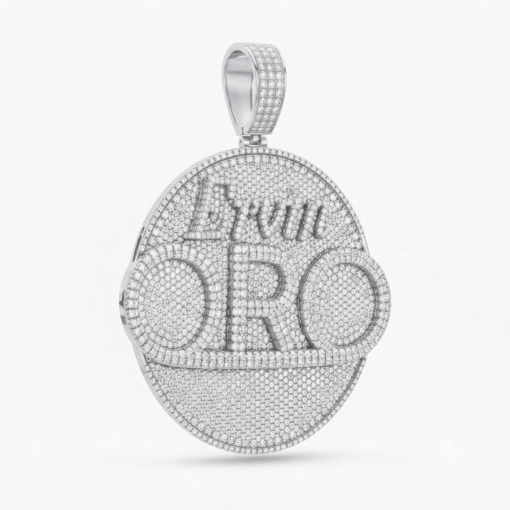 ORO Ervin Logo Round Diamond Pendant