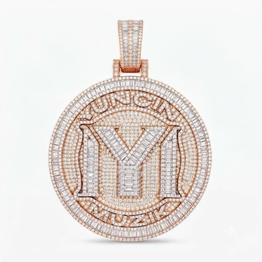 M Letter Luxury Diamond Pendant