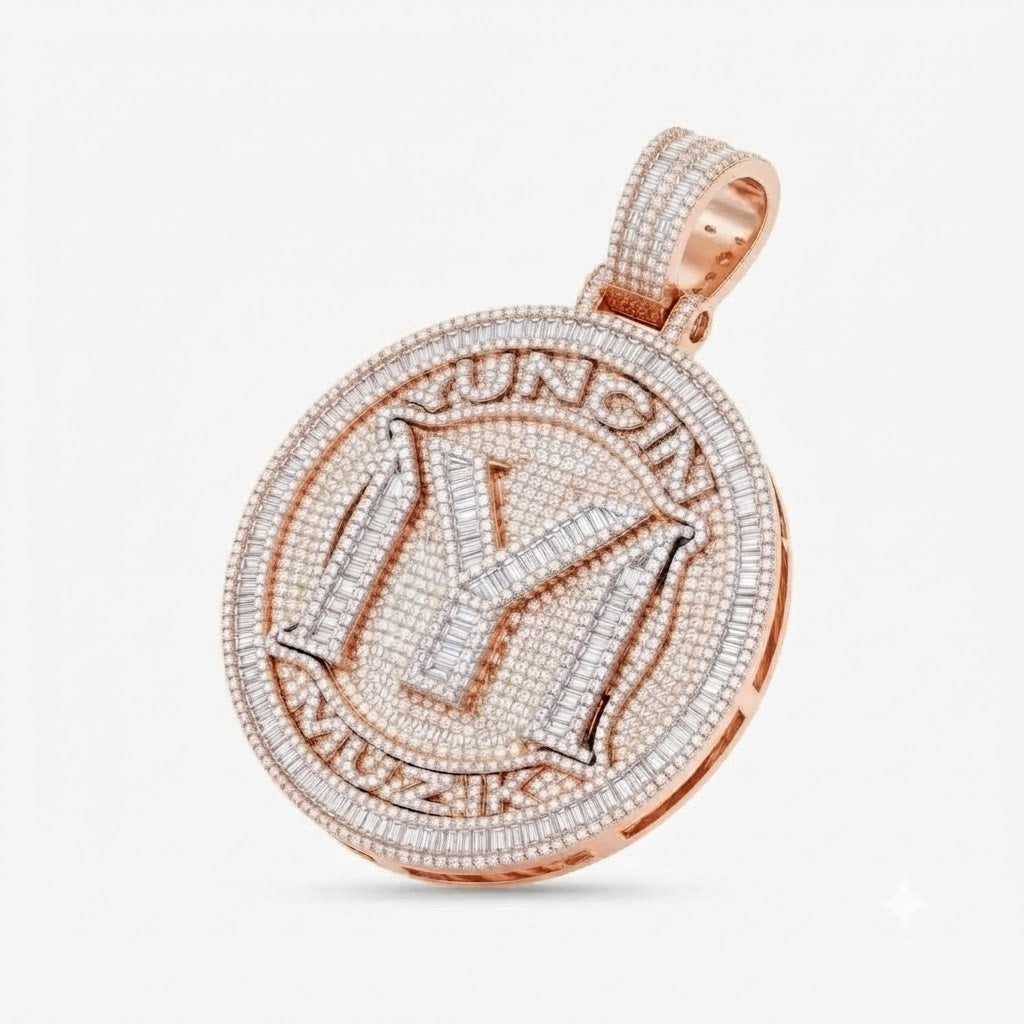 M Letter Luxury Diamond Pendant