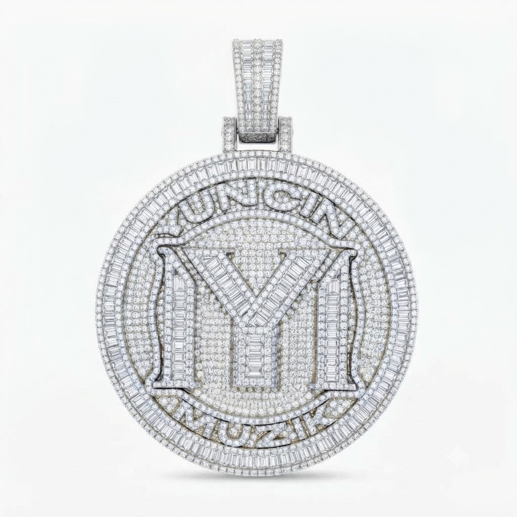 M Letter Luxury Diamond Pendant