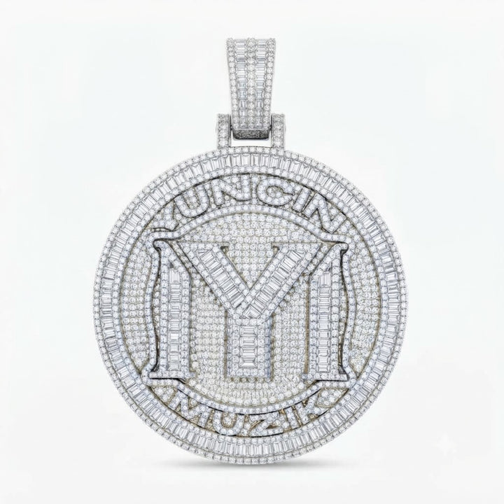 M Letter Luxury Diamond Pendant