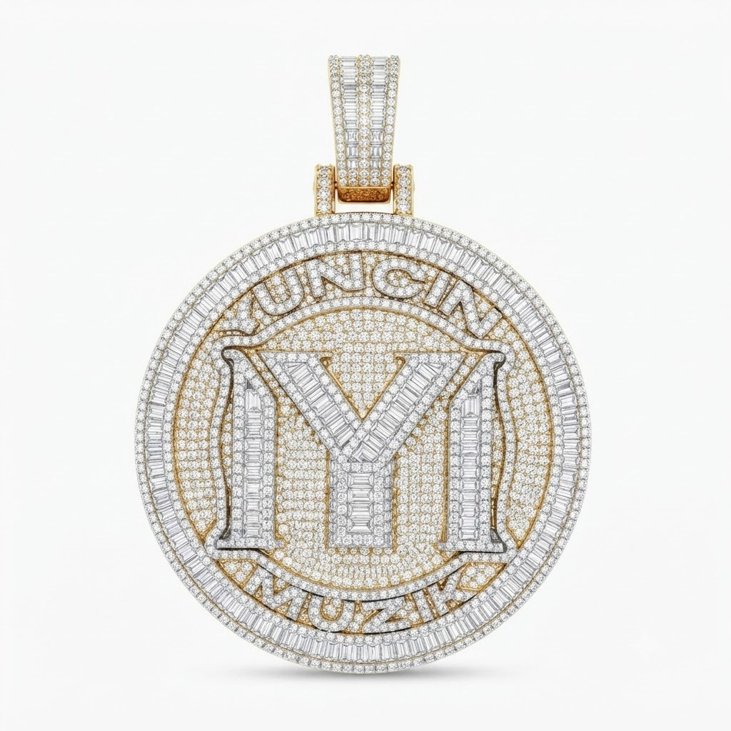 M Letter Luxury Diamond Pendant