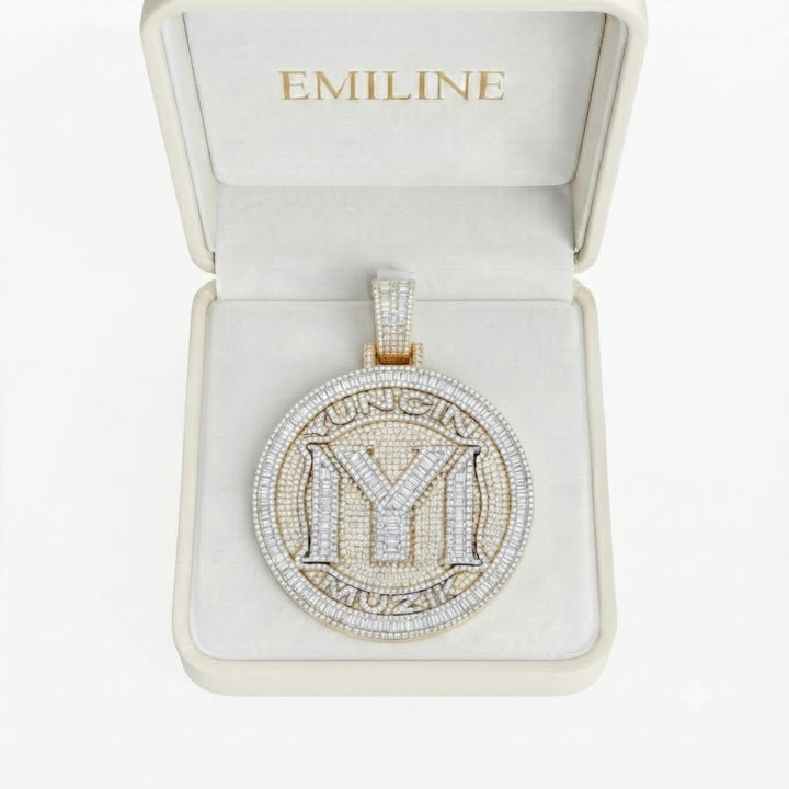 M Letter Luxury Diamond Pendant