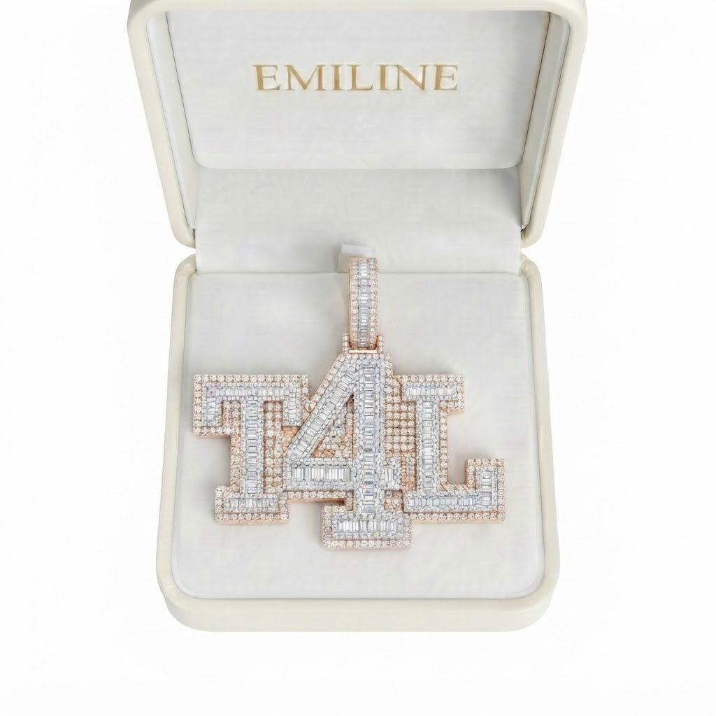 Custom T4L Letter Luxury Diamond Pendant