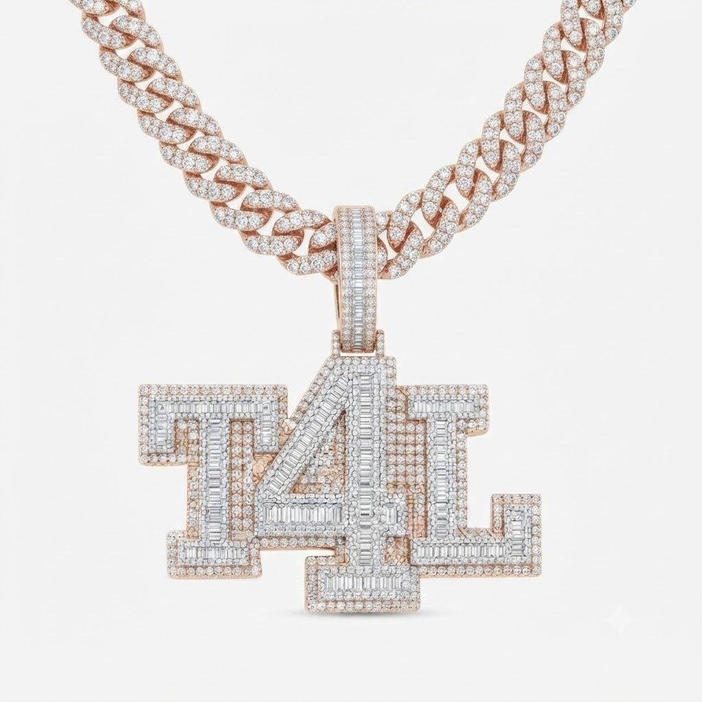 Custom T4L Letter Luxury Diamond Pendant