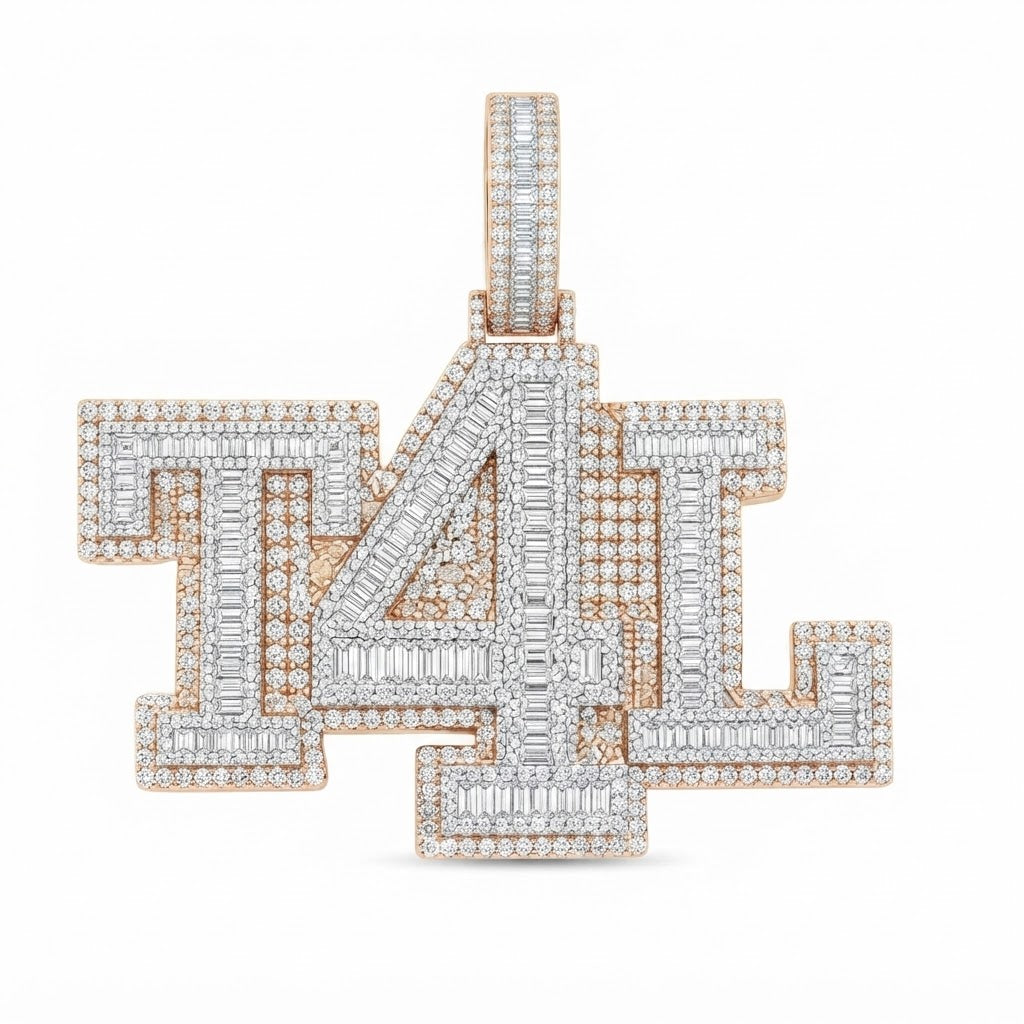 Custom T4L Letter Luxury Diamond Pendant