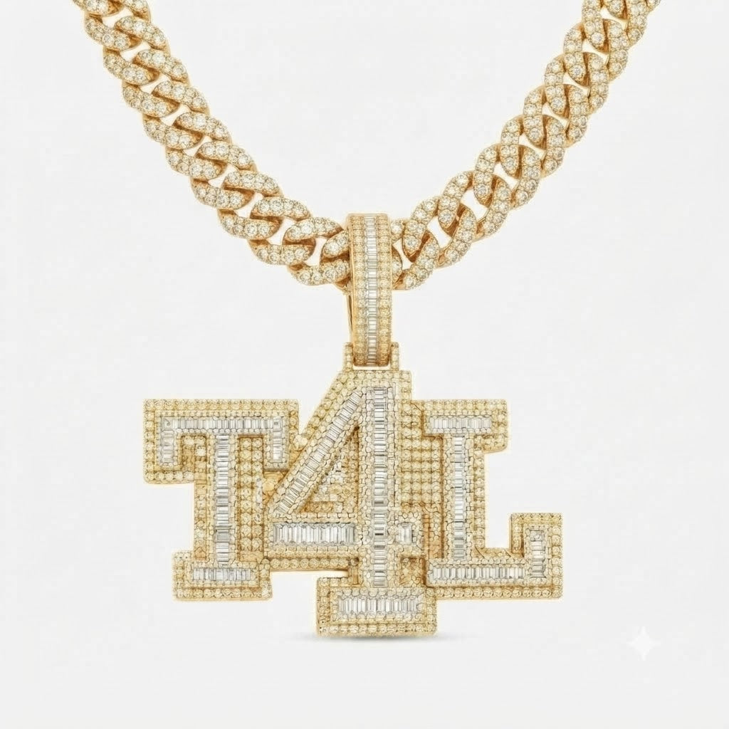 Custom T4L Letter Luxury Diamond Pendant