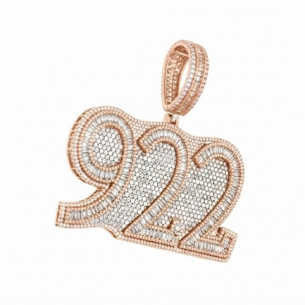 Custom 922 Letter Luxury Diamond Pendant