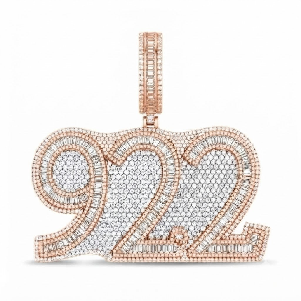 Custom 922 Letter Luxury Diamond Pendant