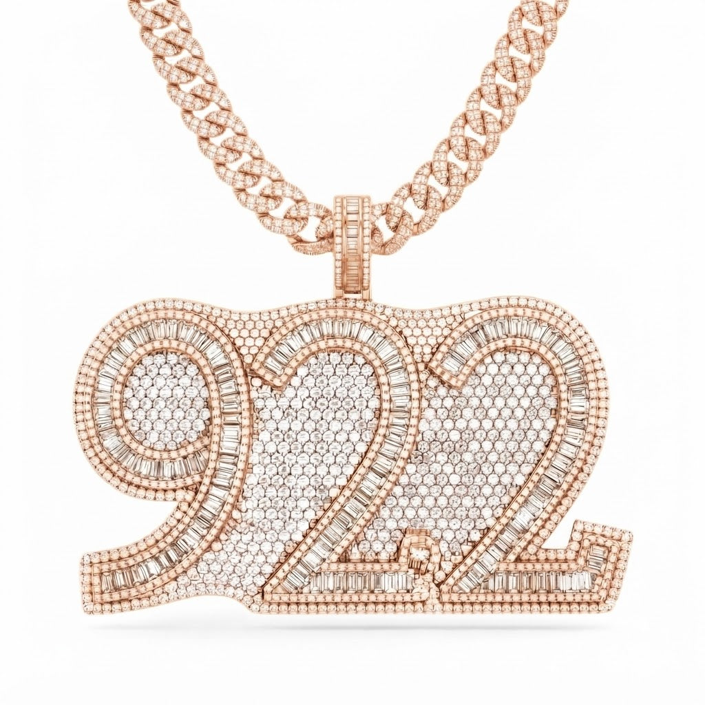 Custom 922 Letter Luxury Diamond Pendant