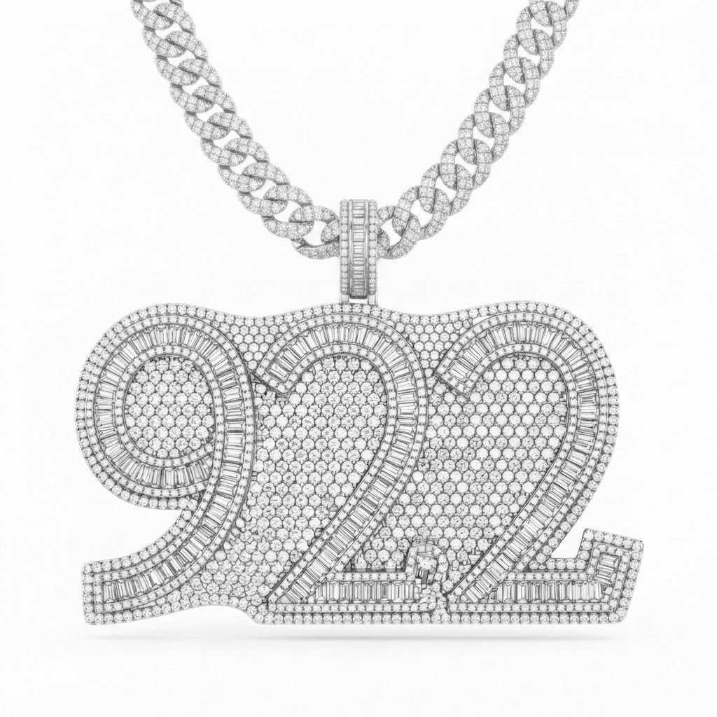 Custom 922 Letter Luxury Diamond Pendant