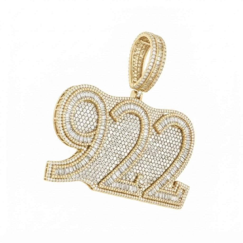 Custom 922 Letter Luxury Diamond Pendant