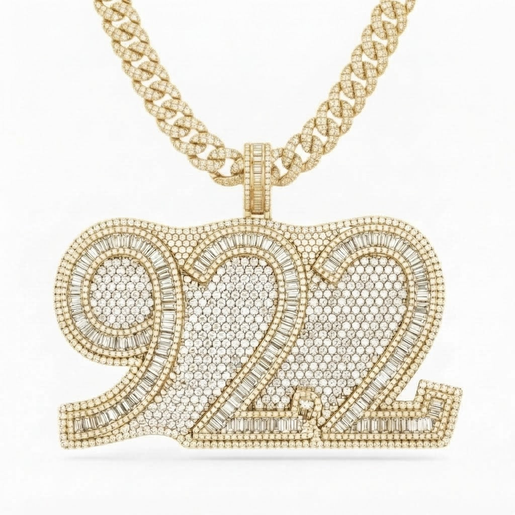 Custom 922 Letter Luxury Diamond Pendant