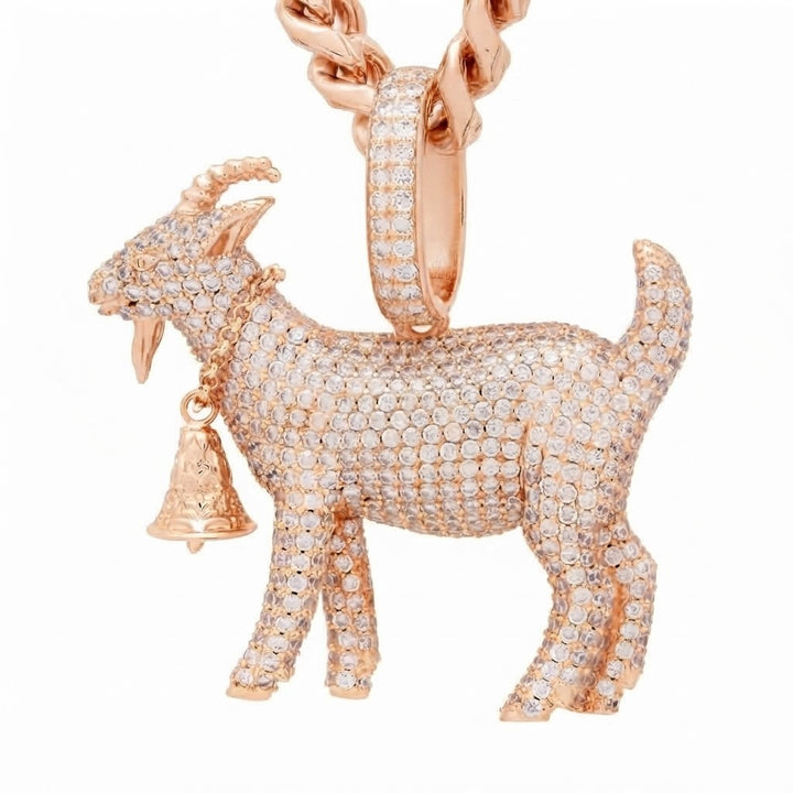 Diamond Goat Charm Pendant