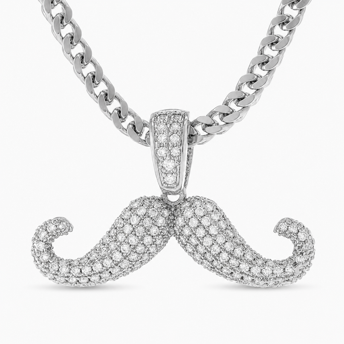 Moissanite Diamond Moustache Pendant