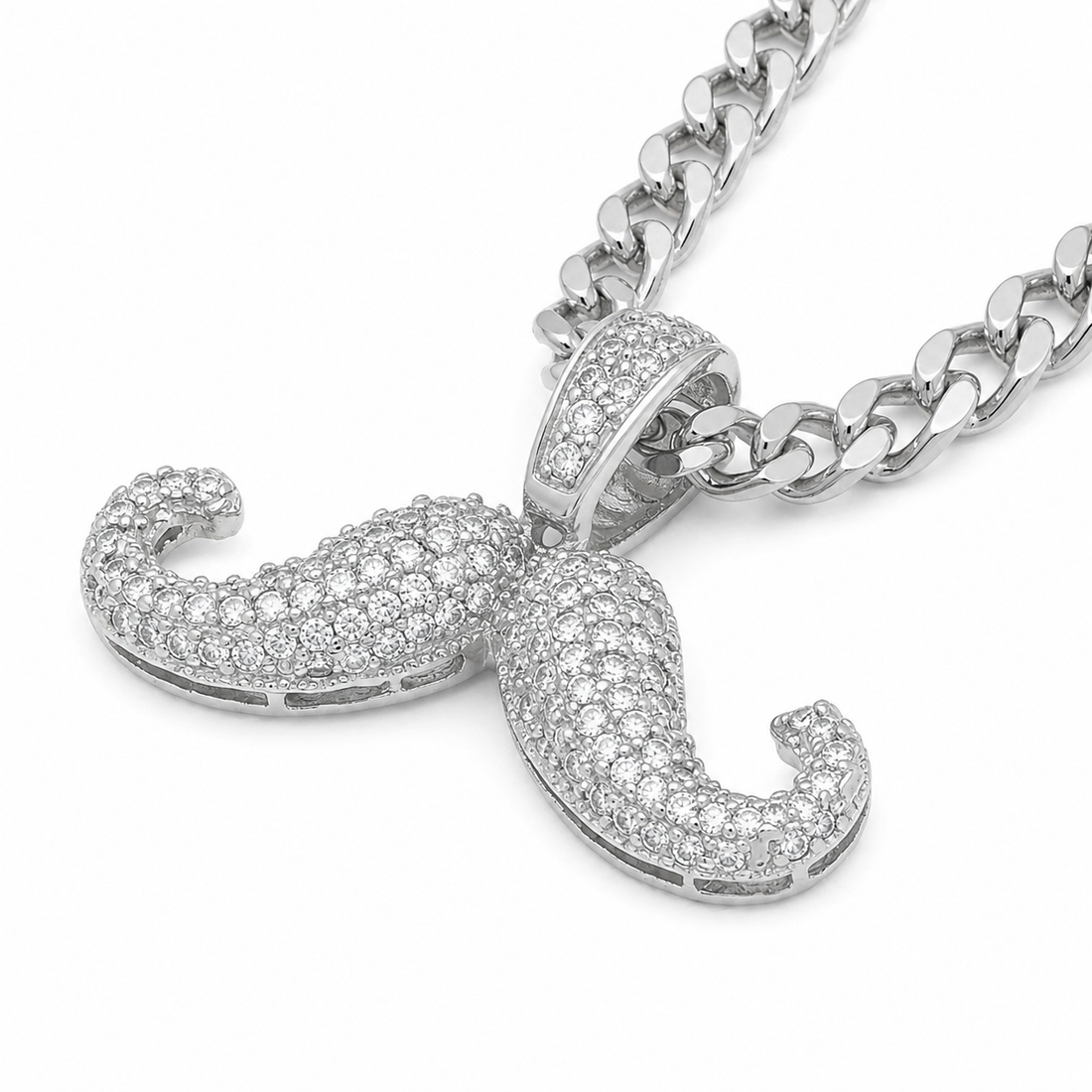 Moissanite Diamond Moustache Pendant