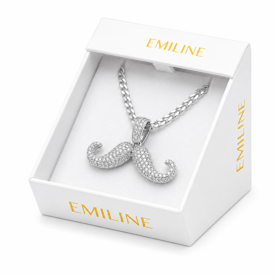 Moissanite Diamond Moustache Pendant