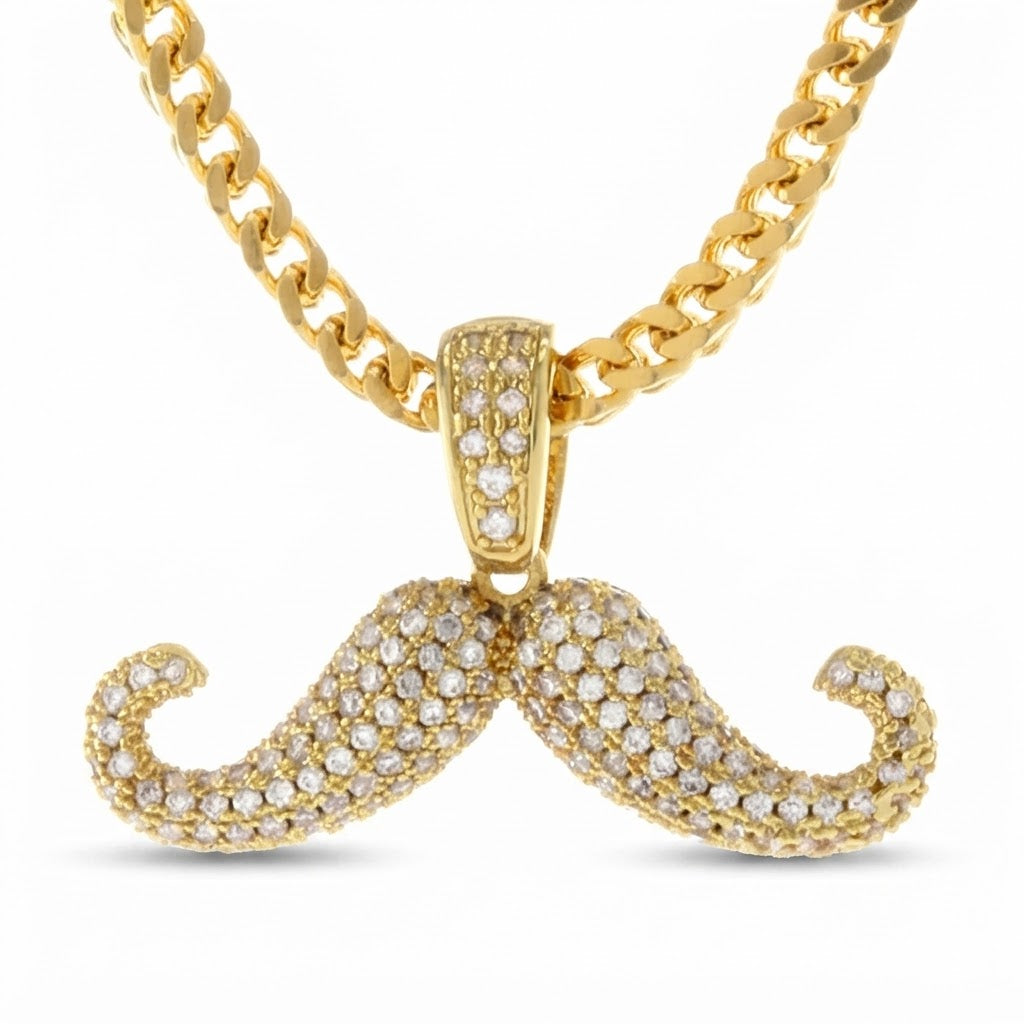 Moissanite Diamond Moustache Pendant